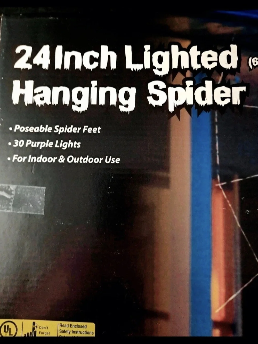 24-Inch Lighted Spider Halloween Decoration